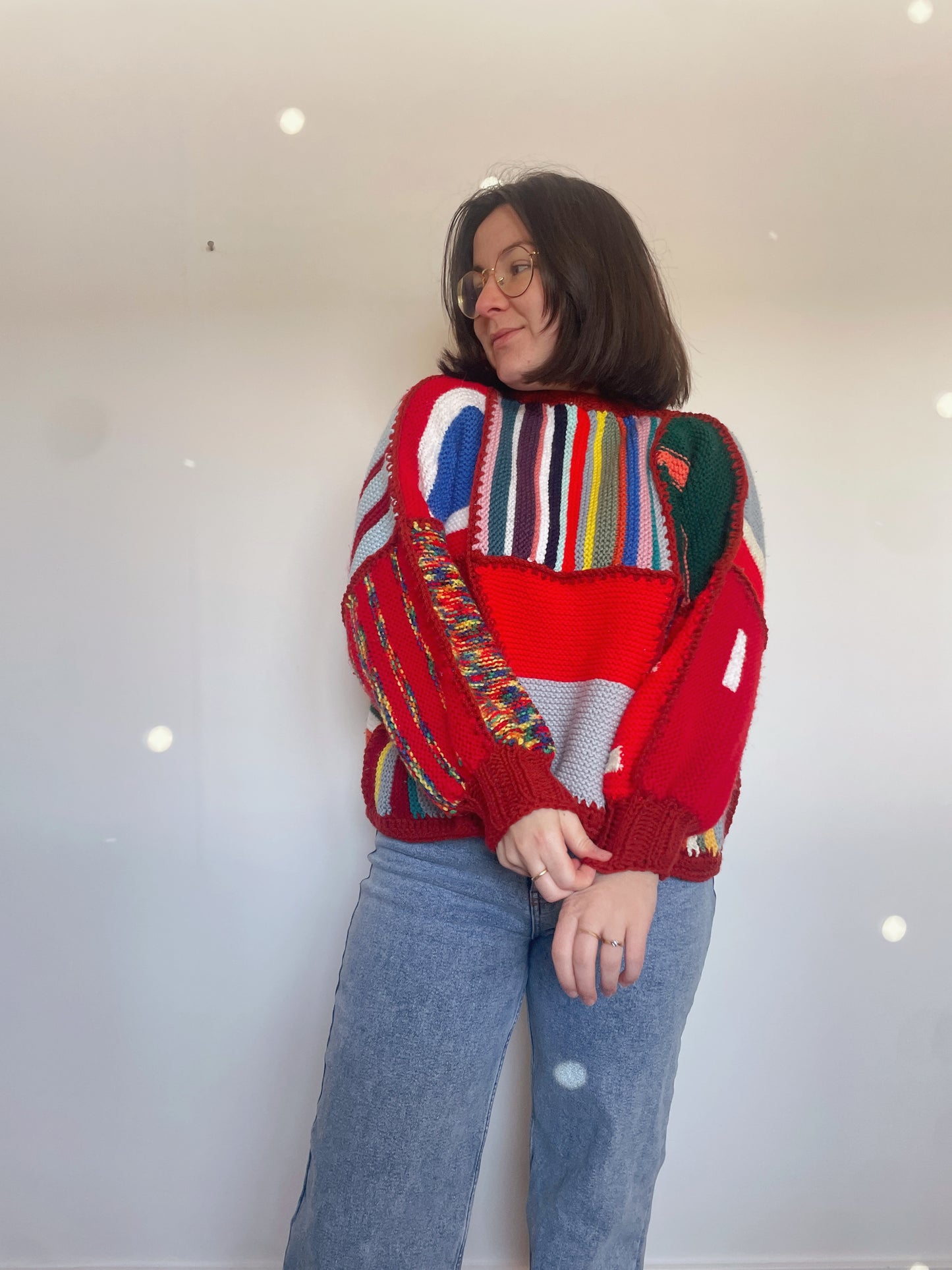 Upcycled Blanket Patchwork Sweater - Reversible