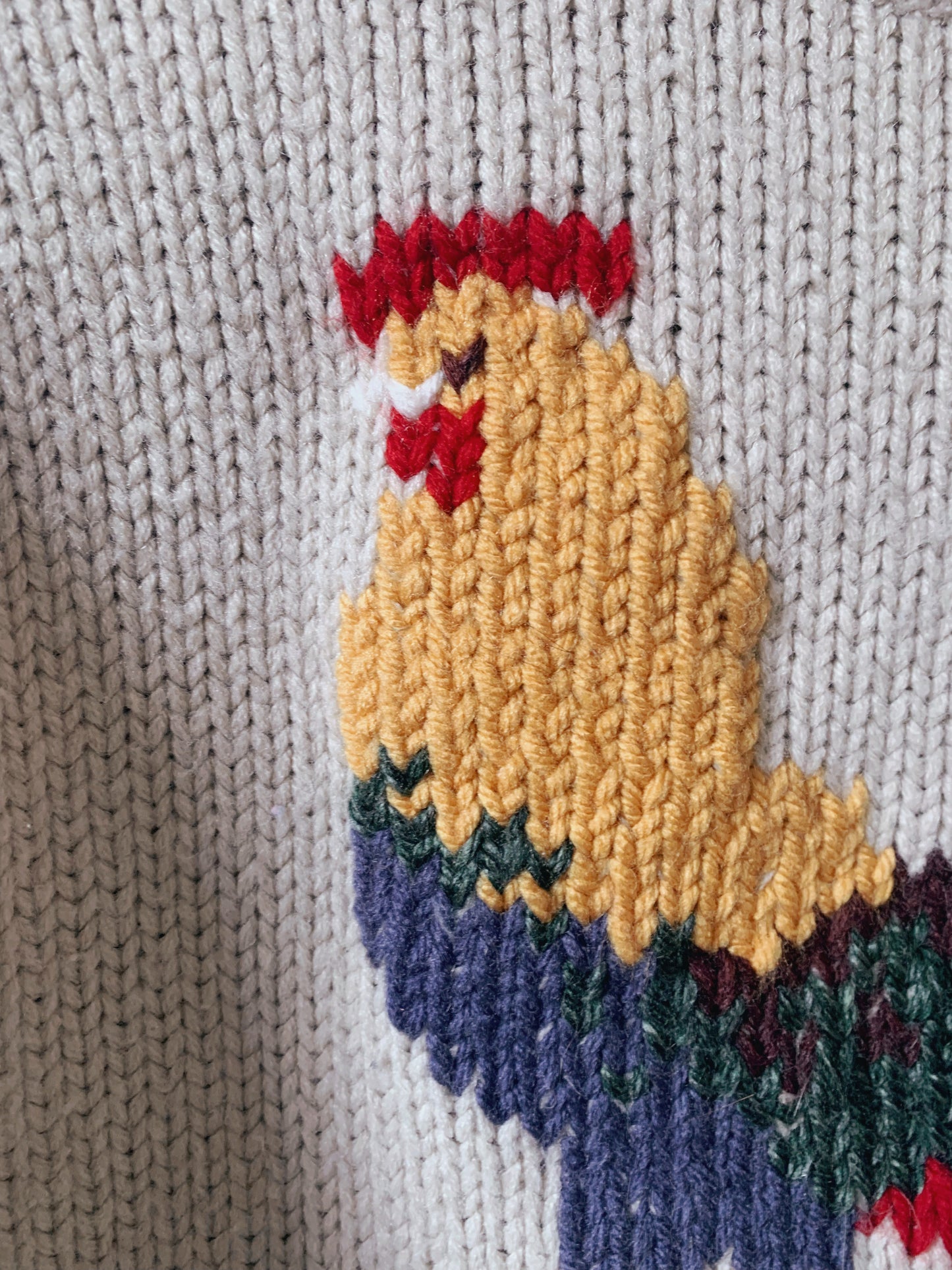 Chicken Embroidered Sweater