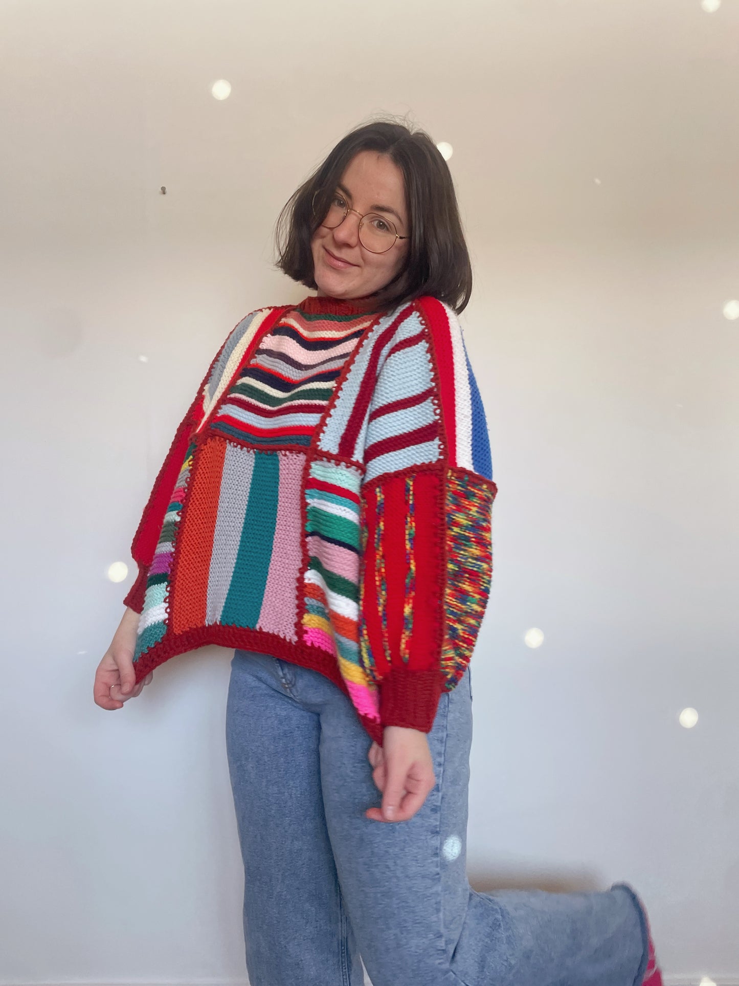 Upcycled Blanket Patchwork Sweater - Reversible