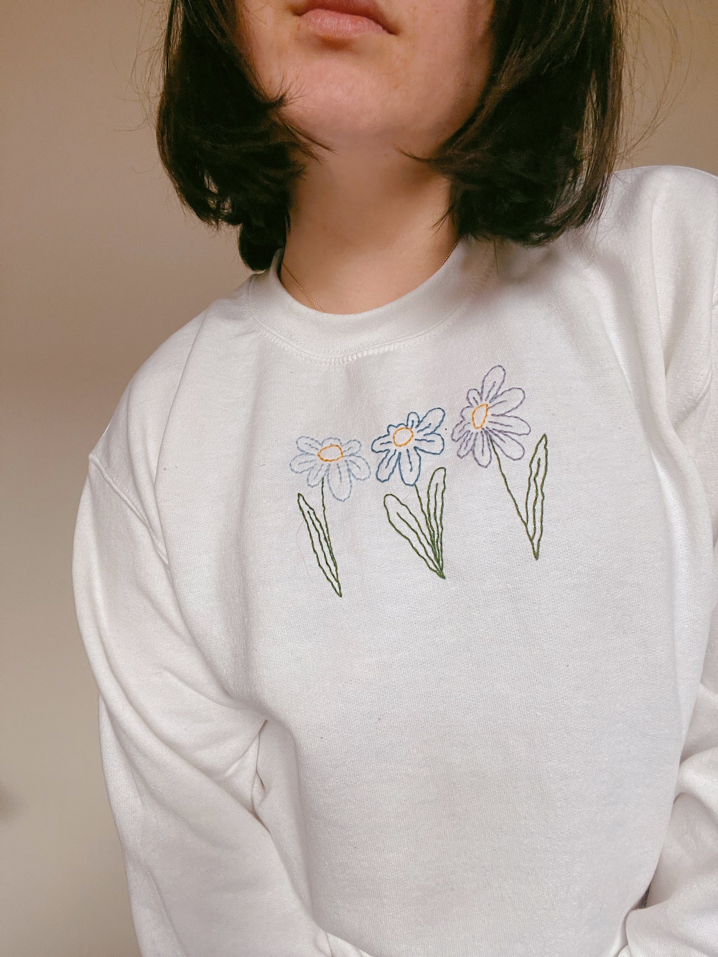 Blue Flowers Crewneck