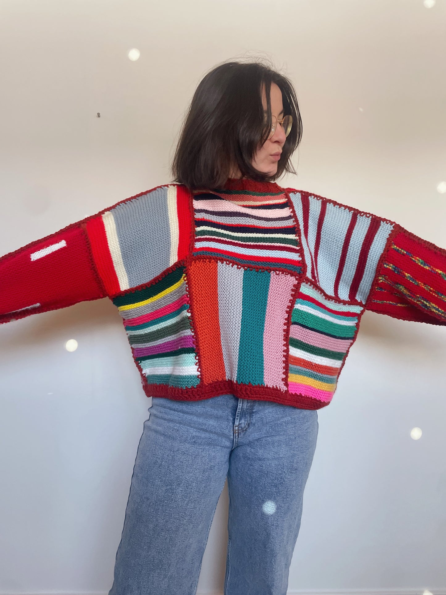 Upcycled Blanket Patchwork Sweater - Reversible