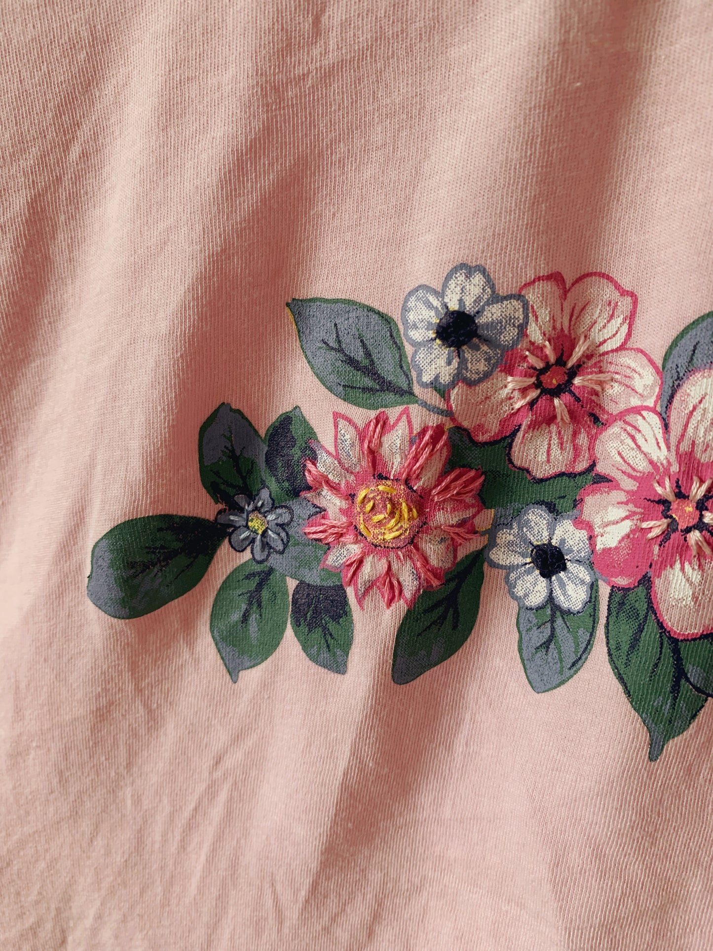 Flower Texture Upcycled T-Shirt