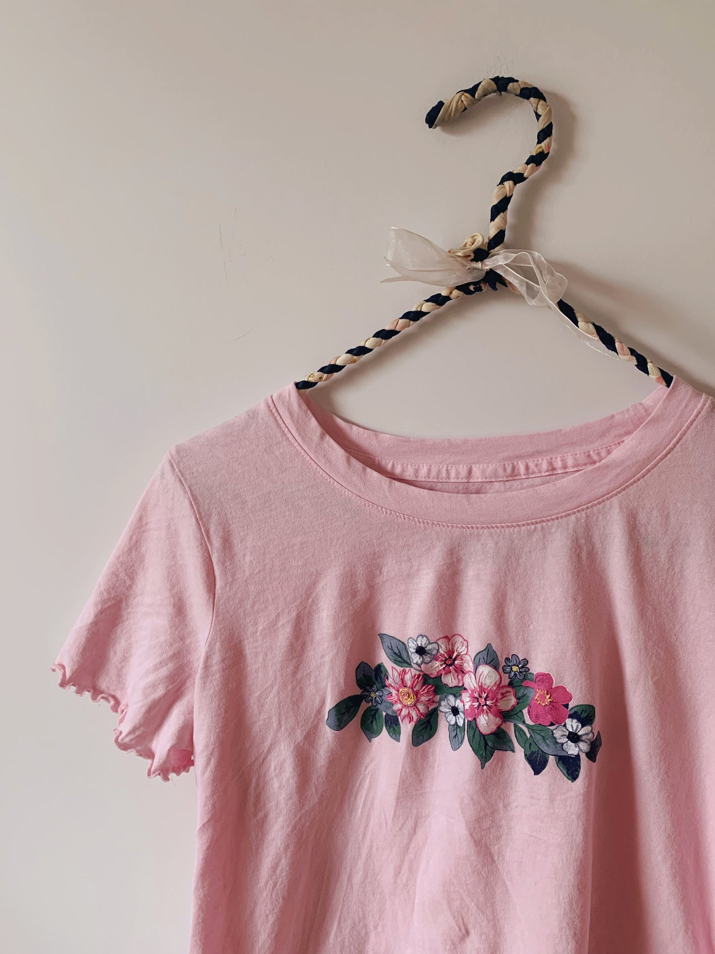 Flower Texture Upcycled T-Shirt