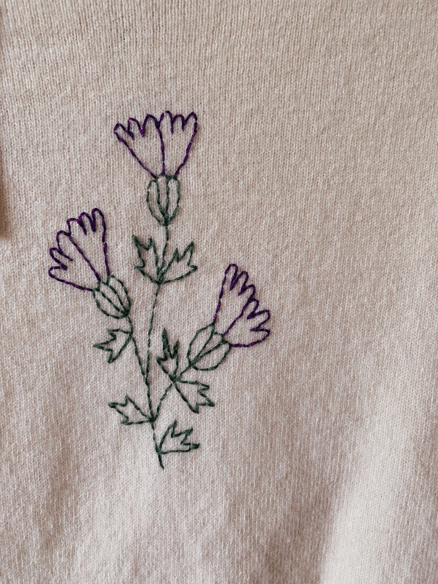 Cashmere Flower Upcycled Turtleneck