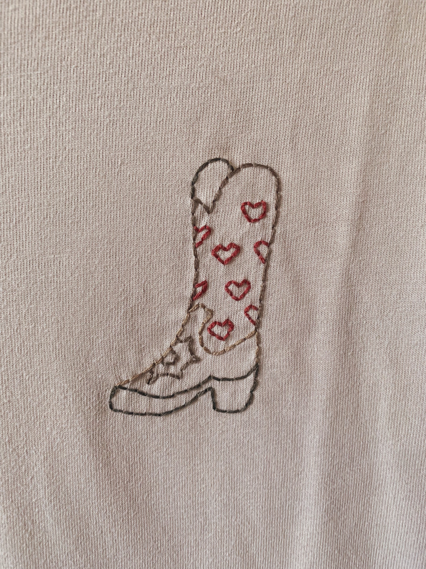 Cowboy Heart Boot Upcycled T-Shirt