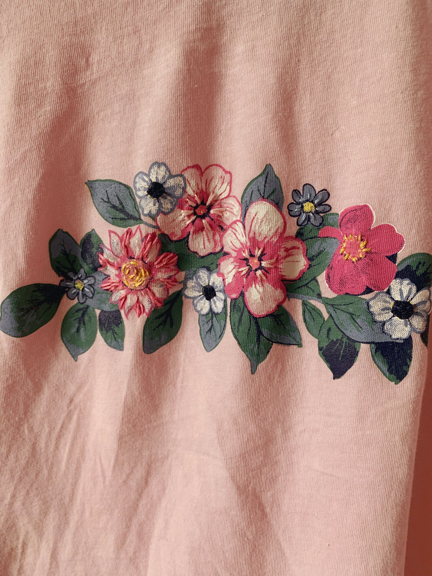 Flower Texture Upcycled T-Shirt