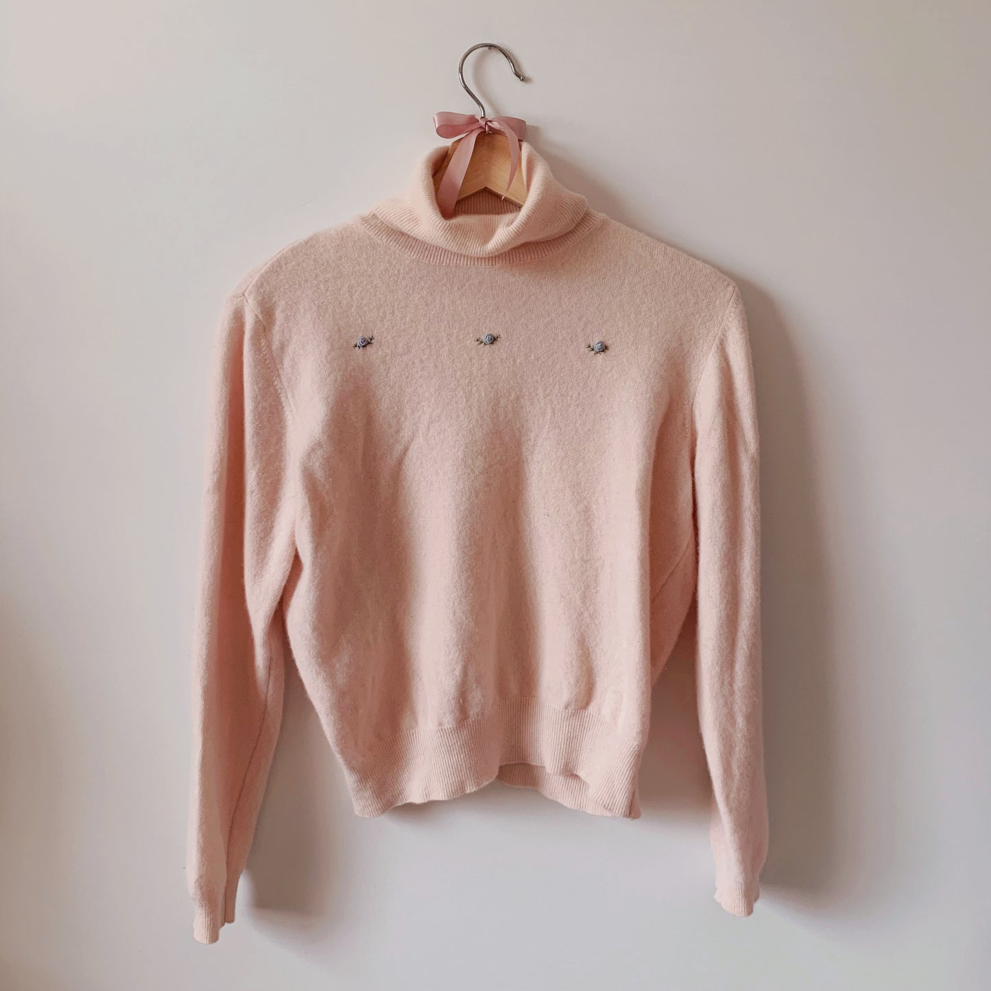 Blue Roses - Pink Sweater