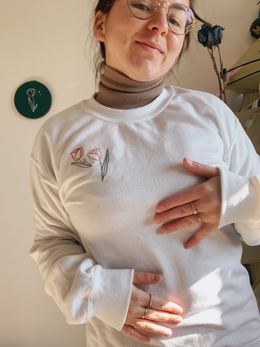Crewneck fleur tulipes