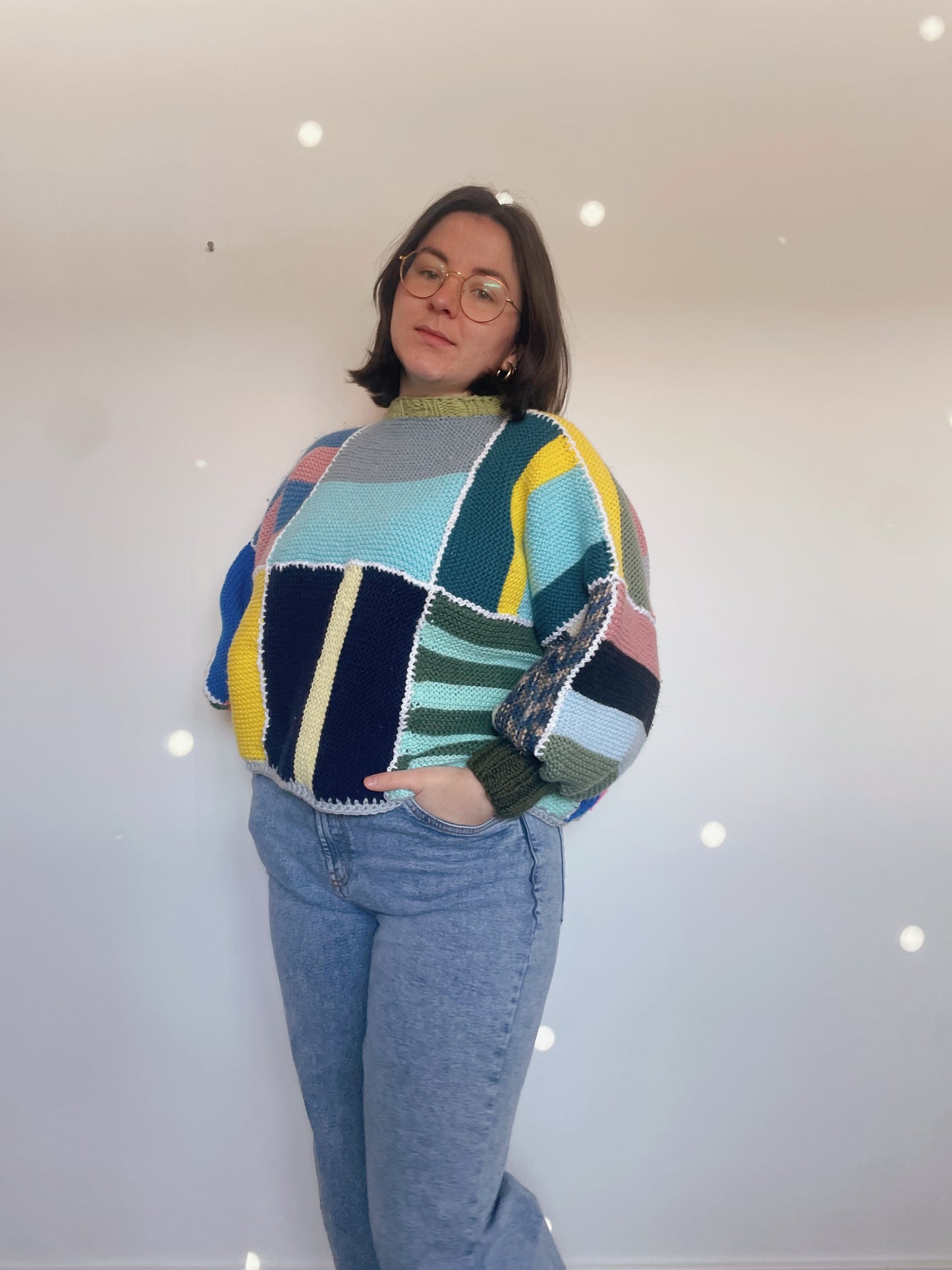 Upcycled Blanket Patchwork Sweater - Reversible