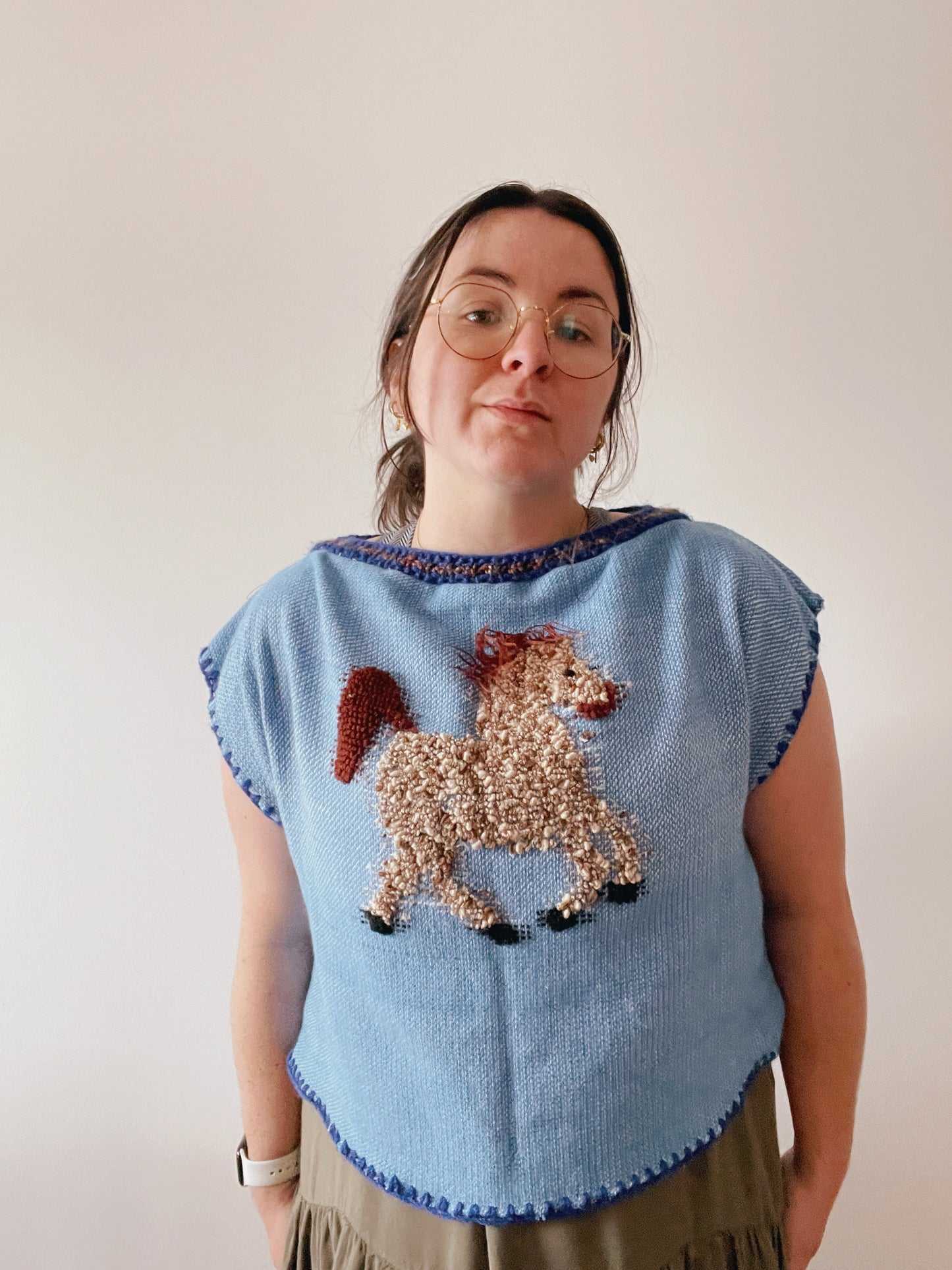Upcycled Blanket Horsey Sweater