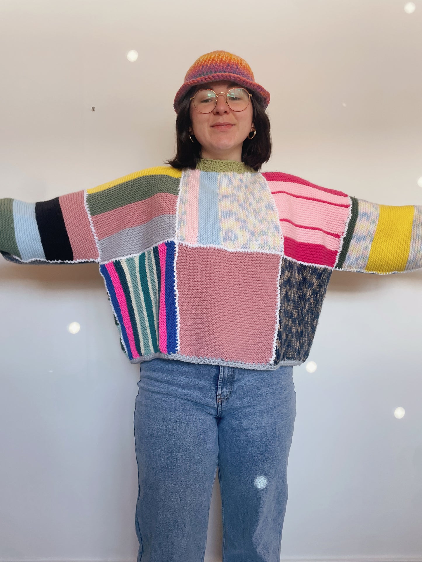 Upcycled Blanket Patchwork Sweater - Reversible