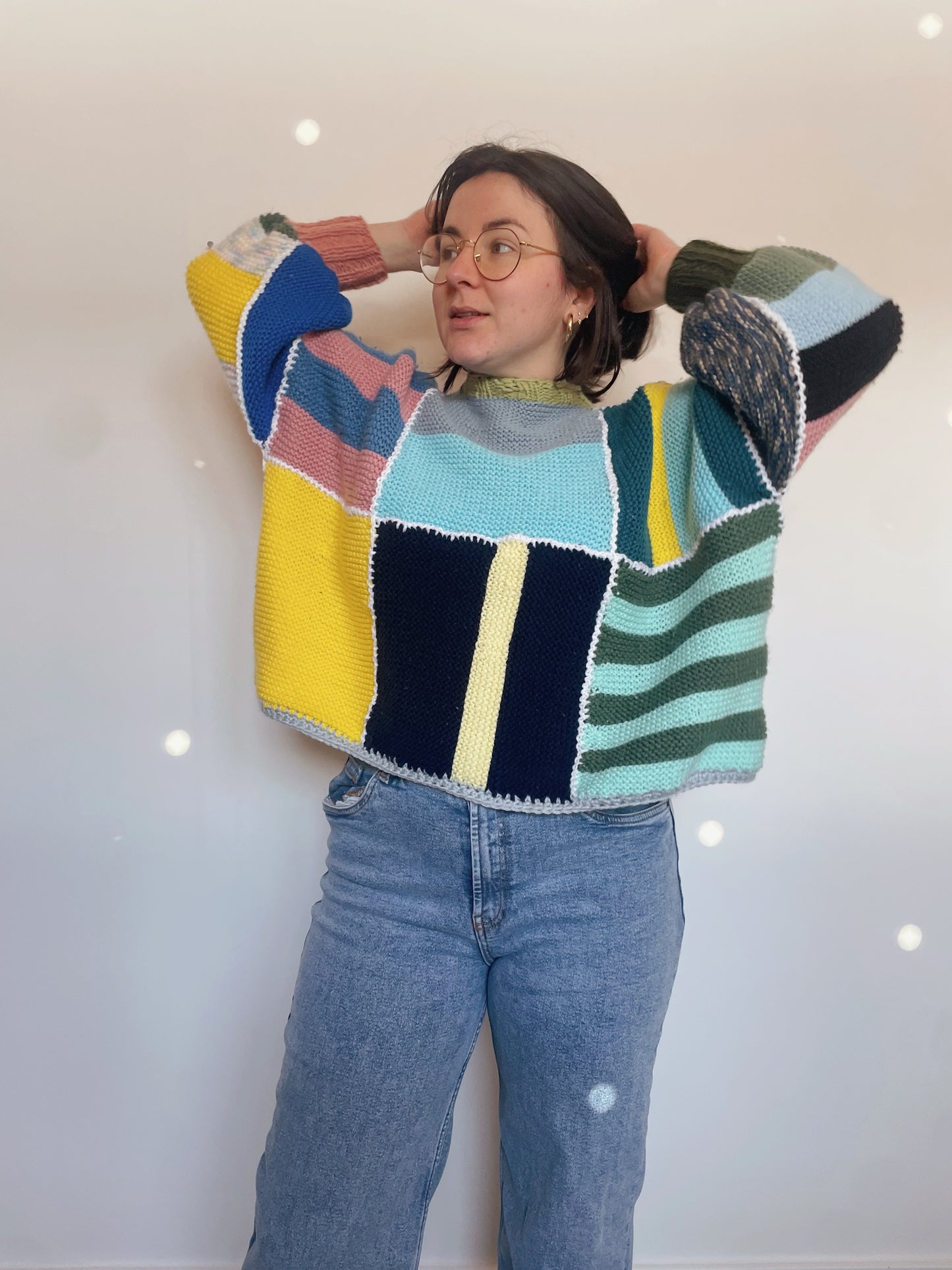 Upcycled Blanket Patchwork Sweater - Reversible