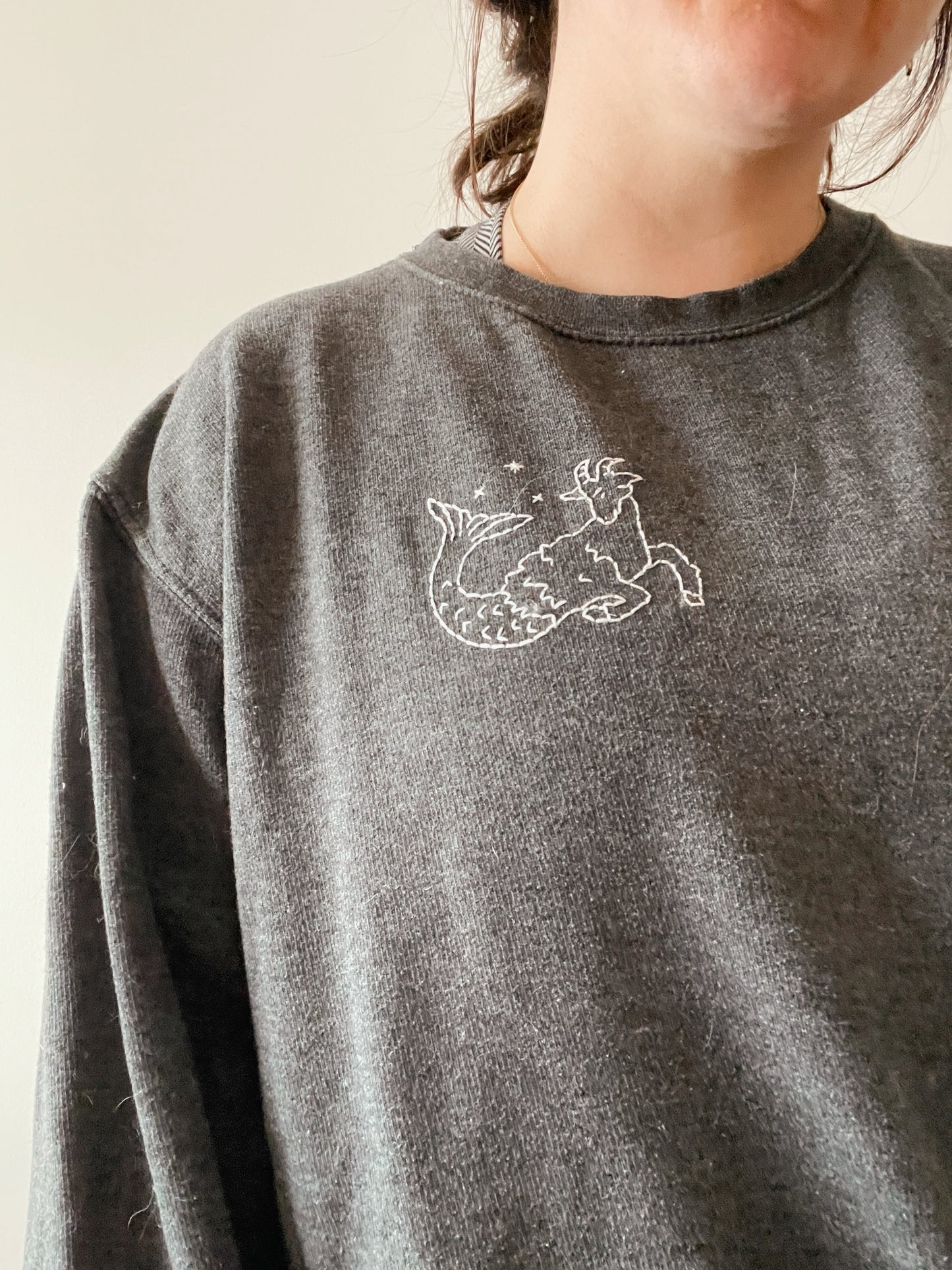 Sea Goat Embroidered Sweater