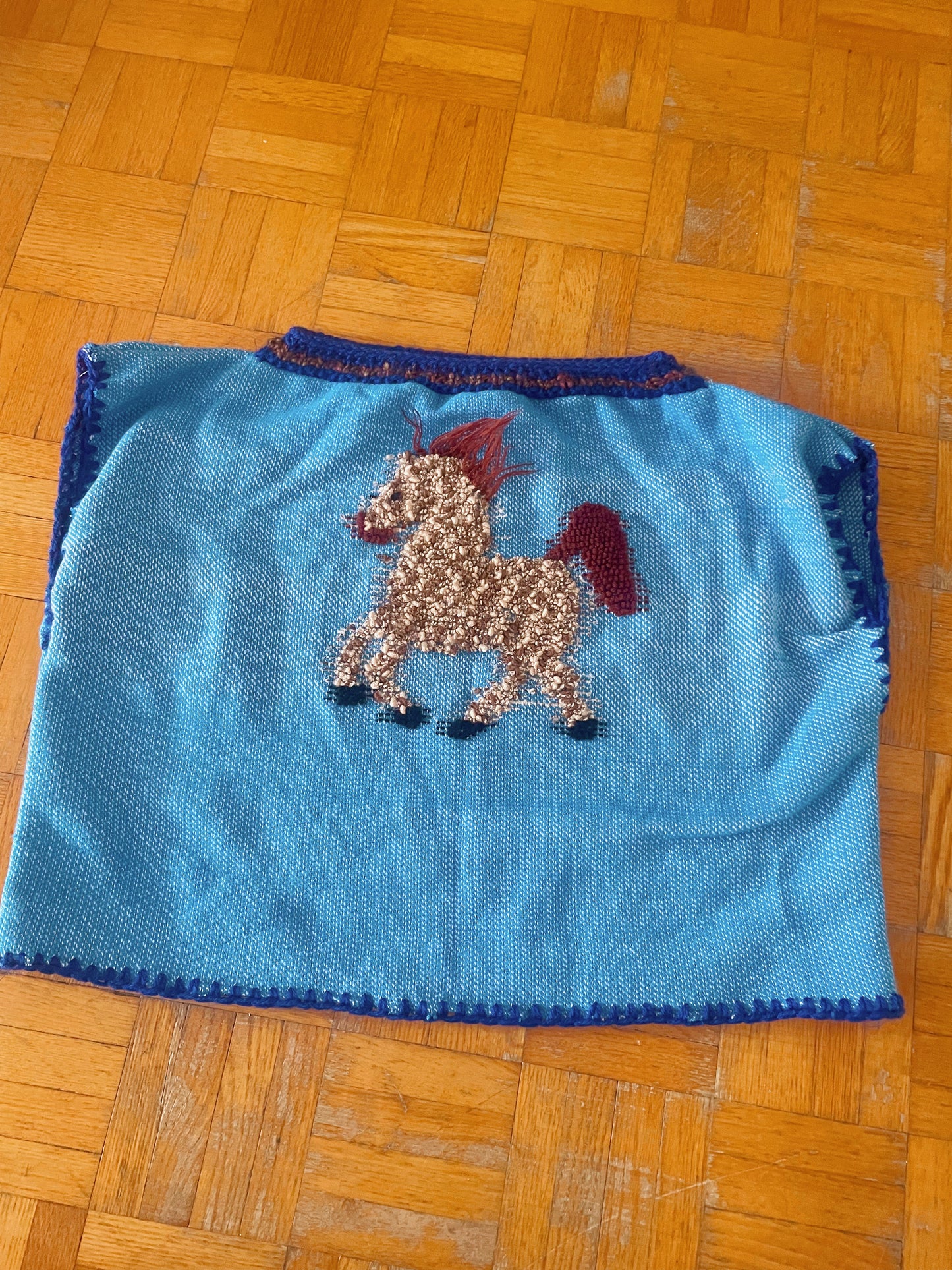 Upcycled Blanket Horsey Sweater