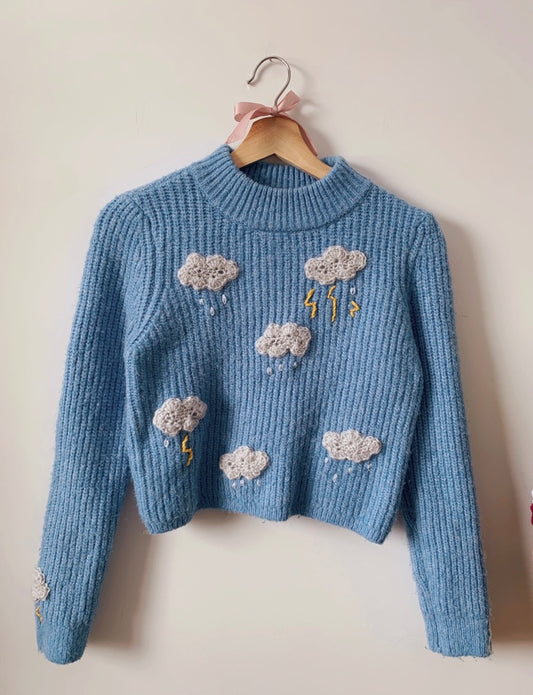 Clouds Upcycled Sweater