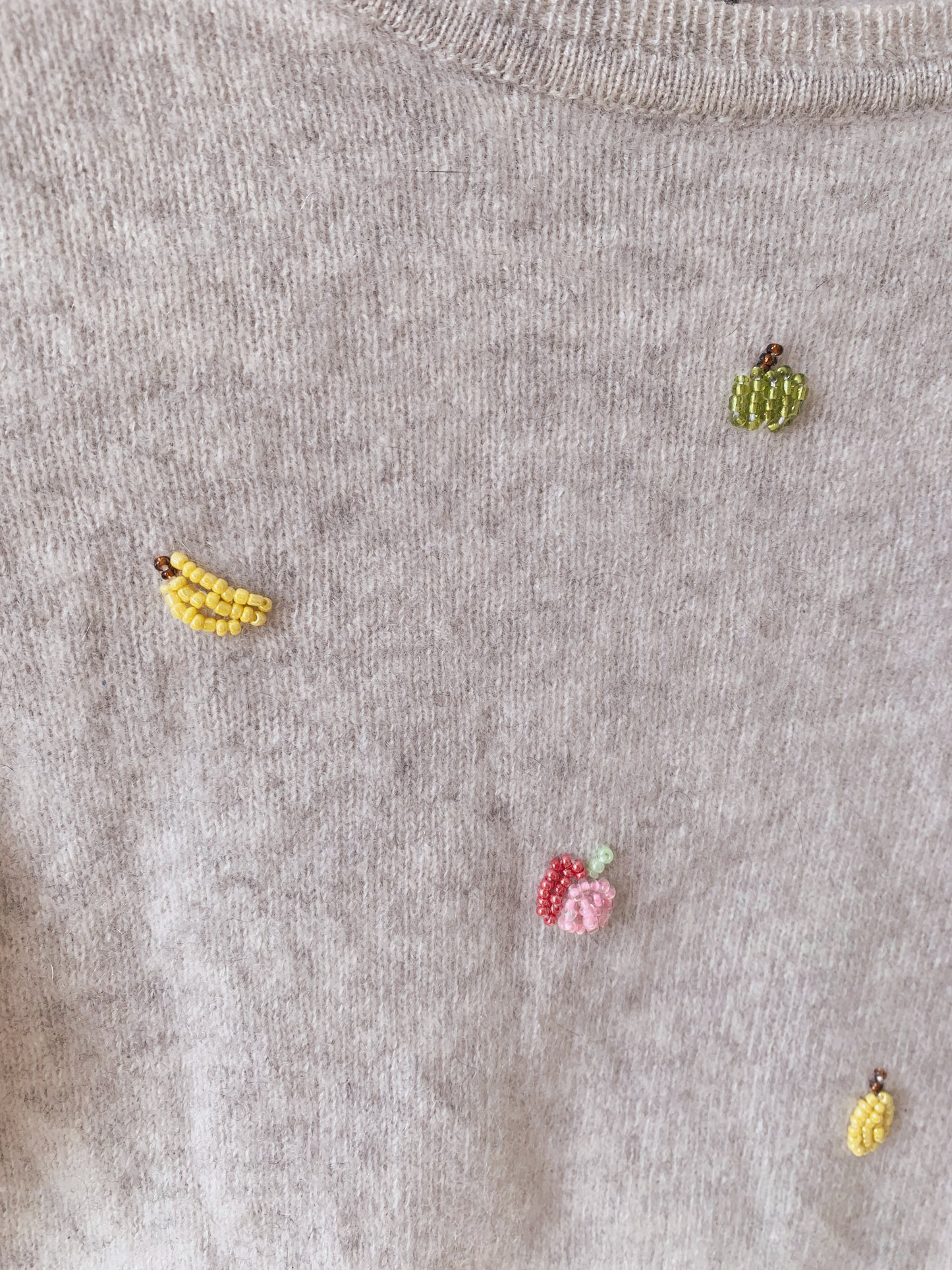 Fruits Beaded Embroidery Sweater